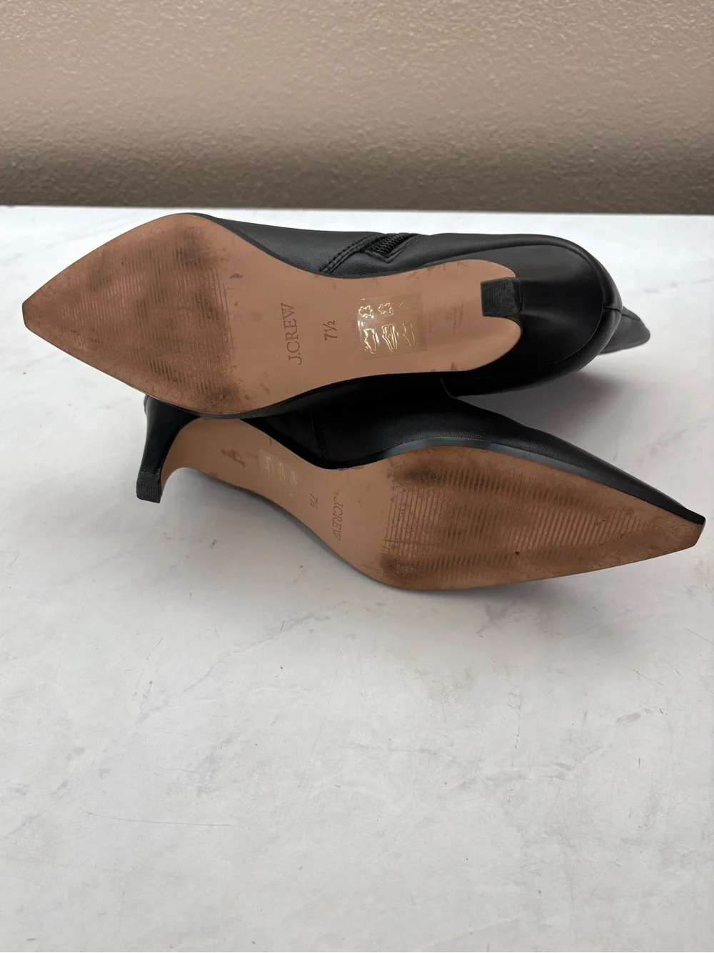 J. Crew Size 7.5 Black Stevie Ankle Boots Kitten Heel Chic Minimalist Neutral
